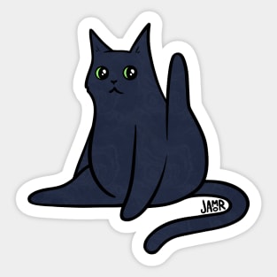 Black Cat Leg Up Sticker